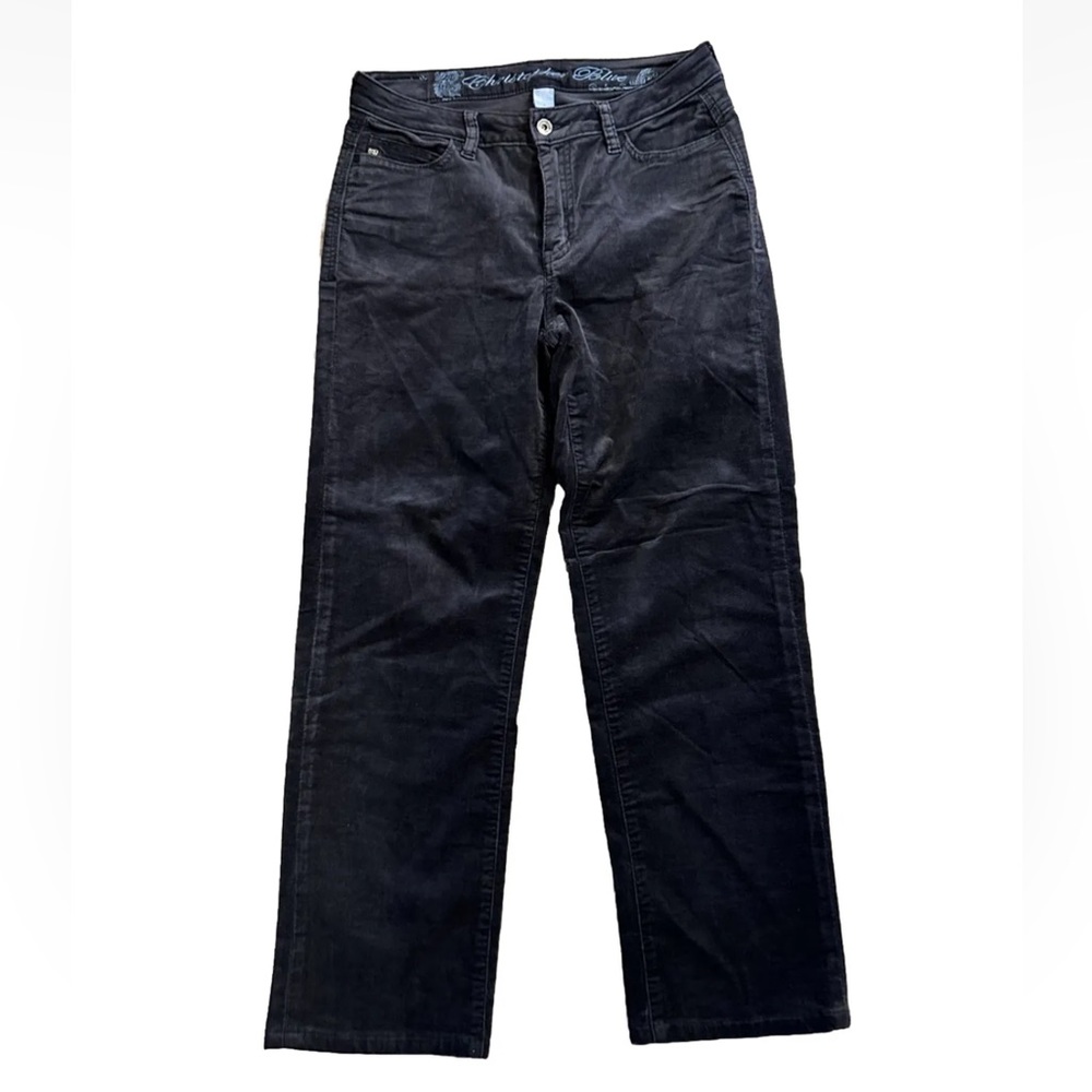Christopher Blue Corduroy Pants Women's Navy Blue Straight Leg Stretch Size 6